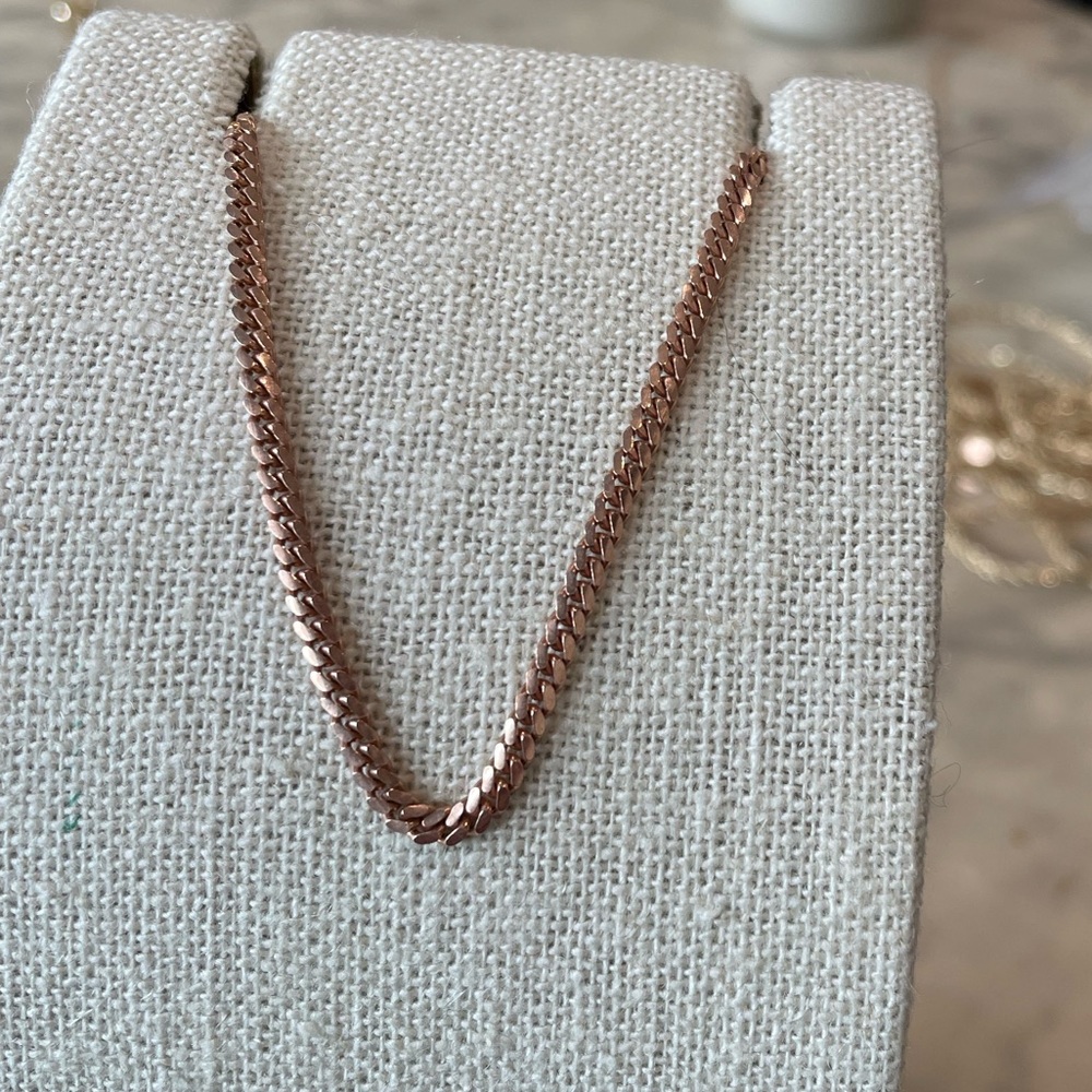 Flat Cuban Chain Rose Gold Vermeil